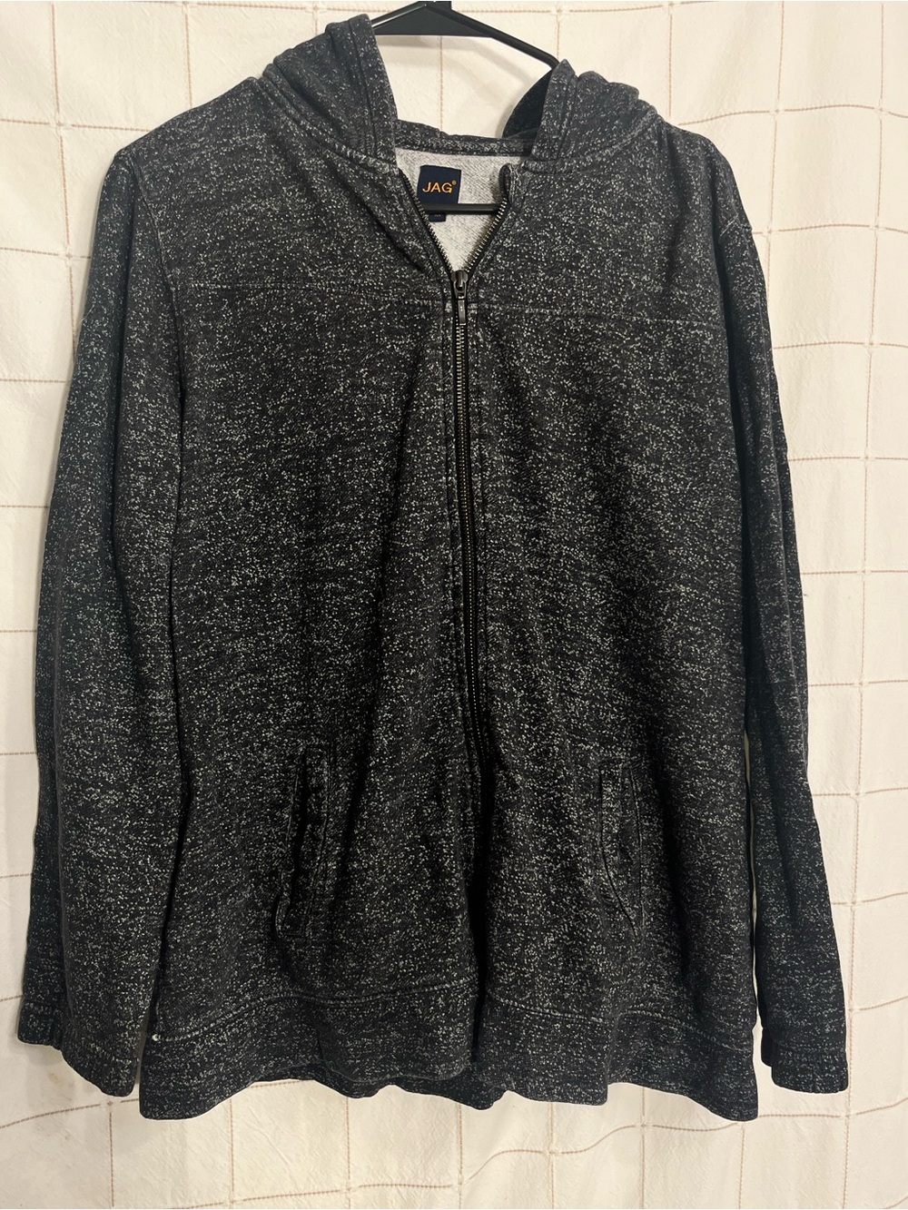 Jag Jeans Men's Black Heathered Zip-Up Hoodie Sweater